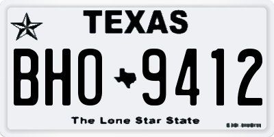 TX license plate BHO9412