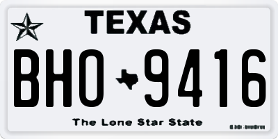TX license plate BHO9416