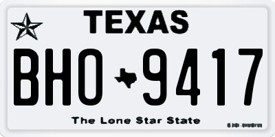 TX license plate BHO9417