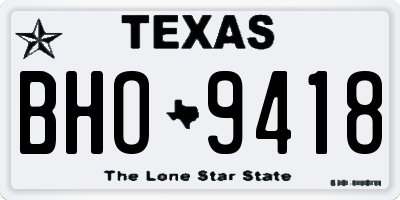 TX license plate BHO9418