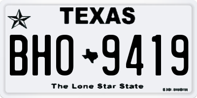 TX license plate BHO9419