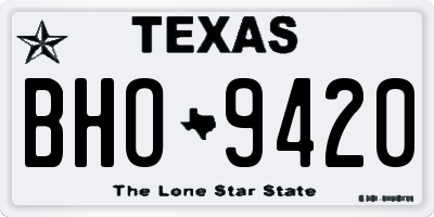 TX license plate BHO9420