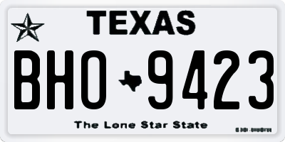 TX license plate BHO9423