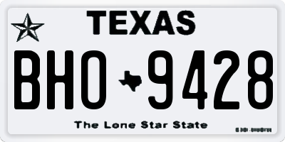 TX license plate BHO9428