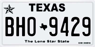 TX license plate BHO9429