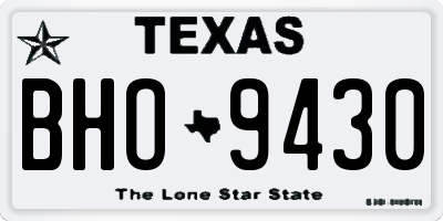 TX license plate BHO9430