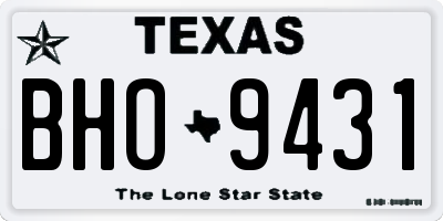TX license plate BHO9431