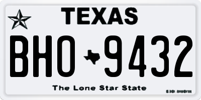 TX license plate BHO9432