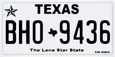 TX license plate BHO9436