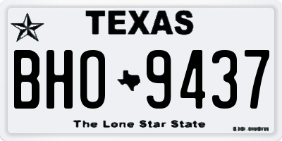 TX license plate BHO9437