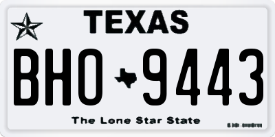 TX license plate BHO9443