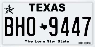 TX license plate BHO9447