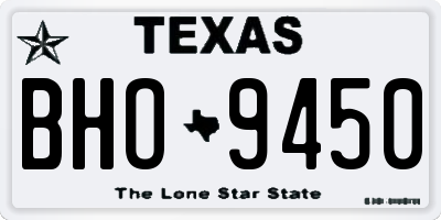 TX license plate BHO9450