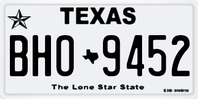 TX license plate BHO9452