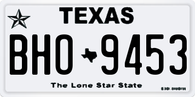 TX license plate BHO9453