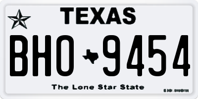 TX license plate BHO9454
