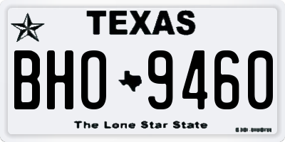 TX license plate BHO9460