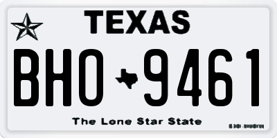 TX license plate BHO9461