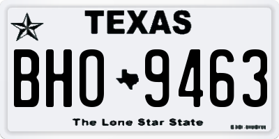 TX license plate BHO9463