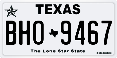 TX license plate BHO9467