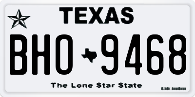 TX license plate BHO9468