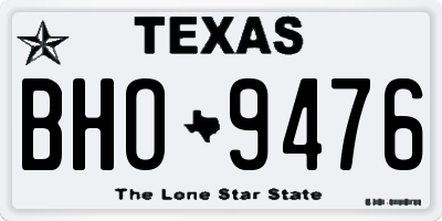 TX license plate BHO9476