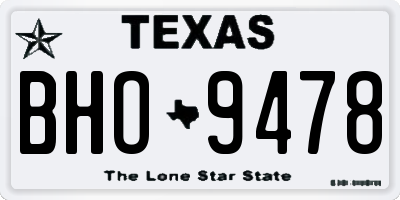 TX license plate BHO9478