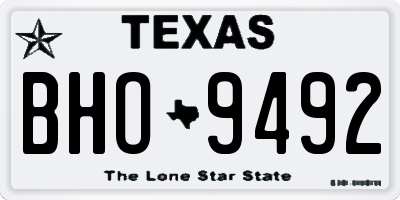 TX license plate BHO9492