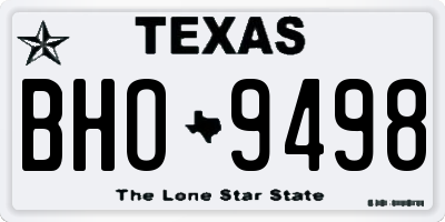 TX license plate BHO9498