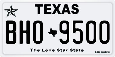 TX license plate BHO9500