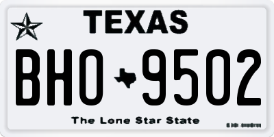 TX license plate BHO9502
