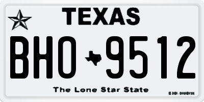 TX license plate BHO9512