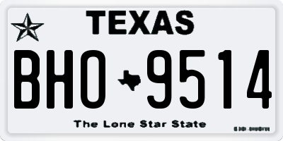TX license plate BHO9514