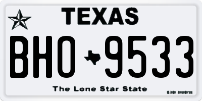 TX license plate BHO9533