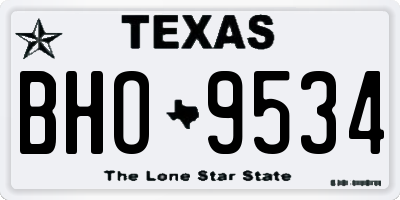 TX license plate BHO9534