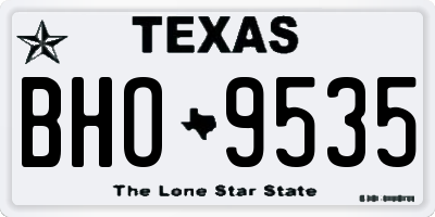 TX license plate BHO9535