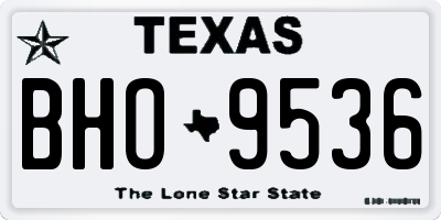 TX license plate BHO9536