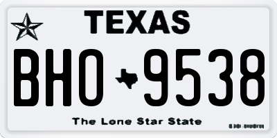 TX license plate BHO9538
