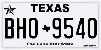 TX license plate BHO9540