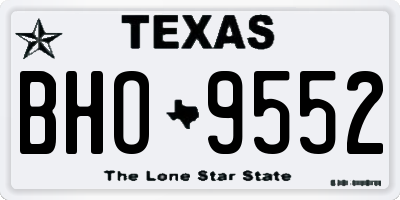 TX license plate BHO9552