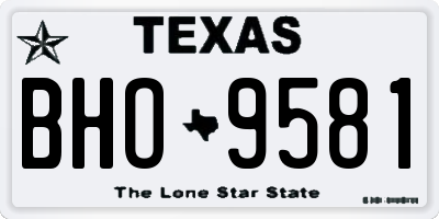 TX license plate BHO9581