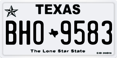 TX license plate BHO9583