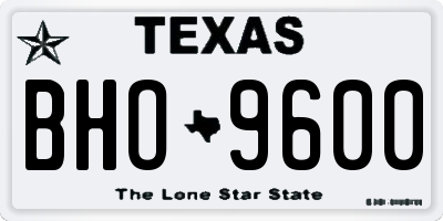 TX license plate BHO9600