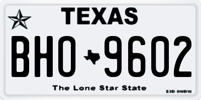 TX license plate BHO9602