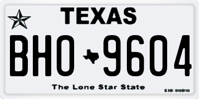TX license plate BHO9604