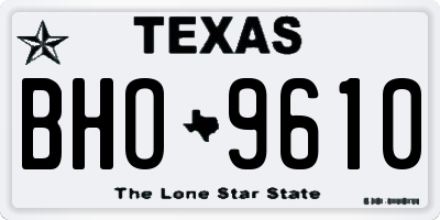TX license plate BHO9610