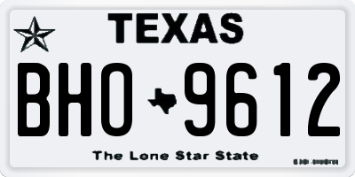 TX license plate BHO9612