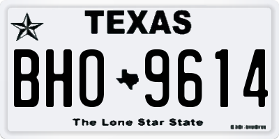 TX license plate BHO9614