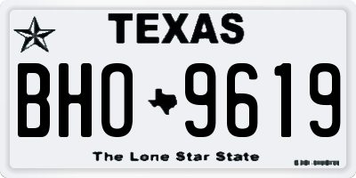 TX license plate BHO9619