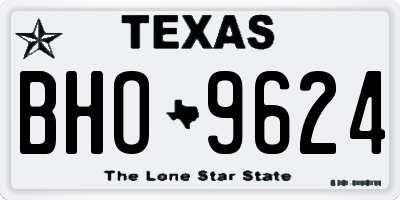 TX license plate BHO9624